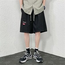 HD74131-P22华夫格短裤男大码宽松五分裤男直筒中裤，男装休闲裤，电商A040