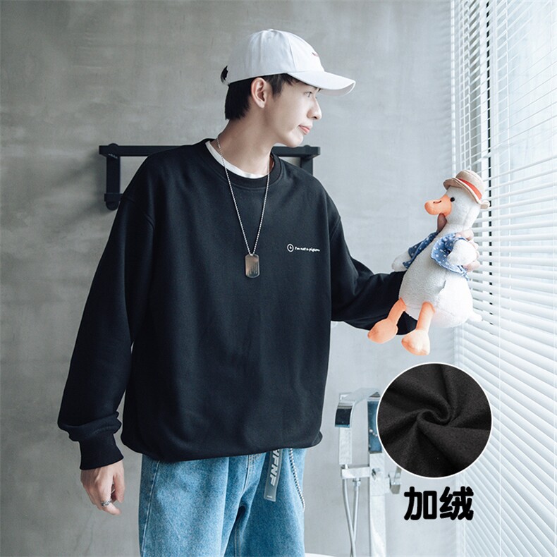 【】A003-HW3071R-P45冬装新款加绒卡通印花童趣卫衣港仔1,男装卫衣,电商A003
