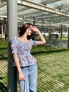 碎花小上衣图片