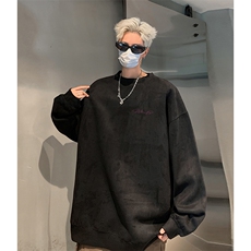 抖音得物供货提供视频秋冬重磅美式麂皮绒圆领卫衣JY559，男装卫衣，电商A486