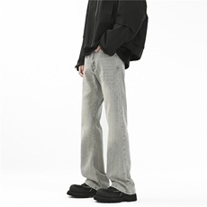 主推~秋季闪电纹水洗微喇牛仔裤男潮牌750-P60_控78，男装牛仔裤，星座1102-1