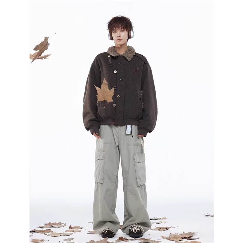 1506/QM8050/P106复古做旧座山雕加厚棉服,男装棉衣,星座1506