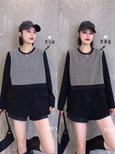 千鸟格拼接假两件，其它，百变元素