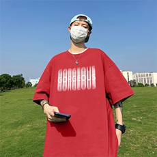 240G重磅美式印花纯棉大码宽松休闲短袖T恤T329-P25控38，男装T恤，电商B219A