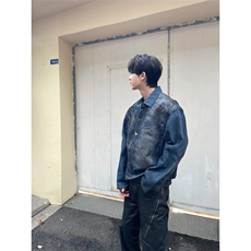 【有货】深蓝色牛仔外套男款高级感痞帅工装夹克NZY11CC-P70，男装夹克，星座1007（原301D）