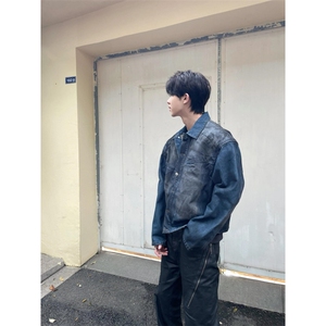 【有货】深蓝色牛仔外套男款高级感痞帅工装夹克NZY11CC-P70图片