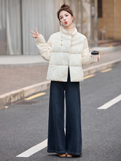 2025年冬季新款90白鸭绒新中式gf羽绒服外套，女装羽绒服，橙子家