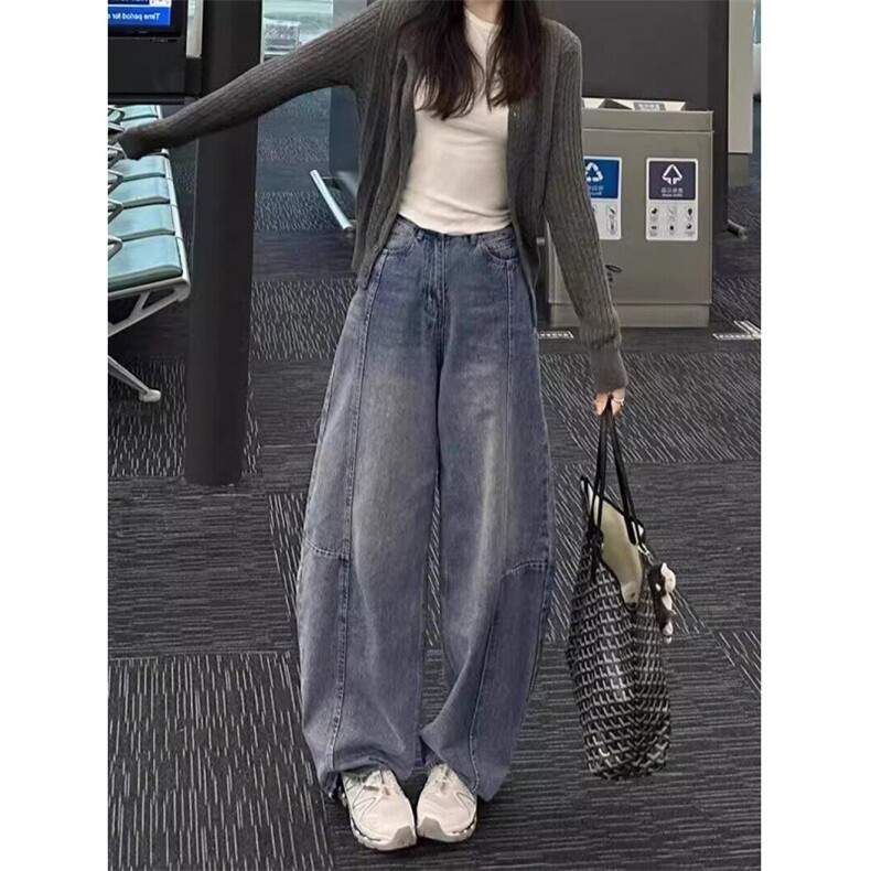 阔腿牛仔裤男女韩版潮流高街帅气百搭2025春季ins长裤RK2543-P53,男装牛仔裤,星座412-1