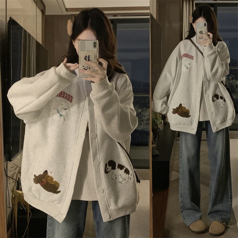 A523-P72可露丽风春季新款宽松百搭学生字母休闲棒球服外套,女装短外套,星座911