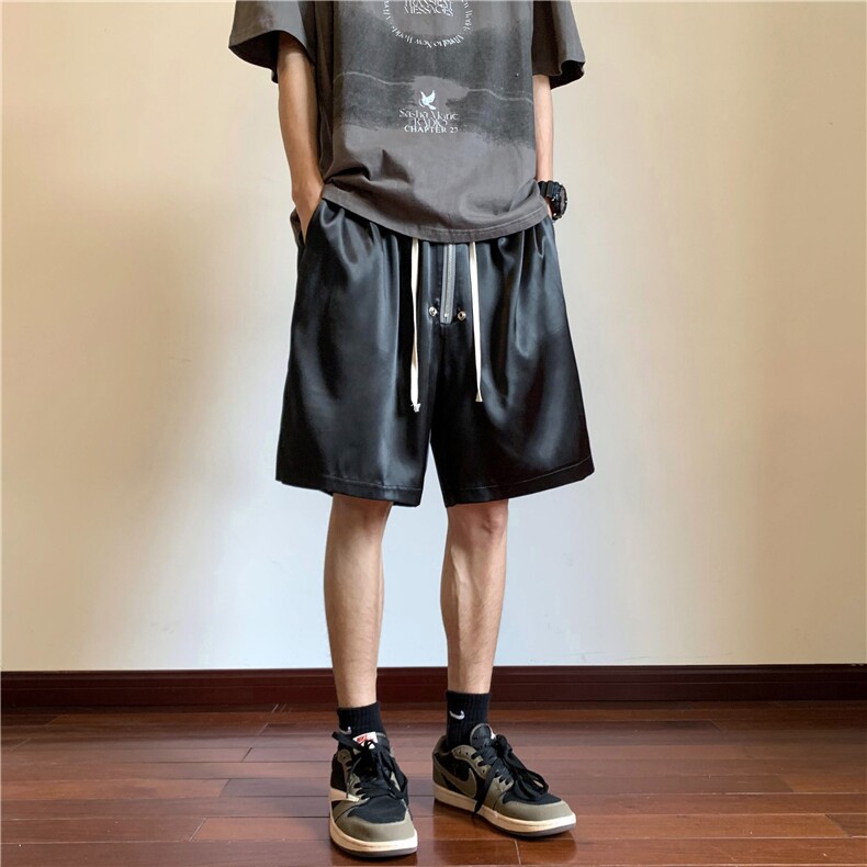 新品潮男休闲重磅拉链短裤五分宽松中裤子男222-7-KZ20-P40,男装牛仔裤,星座222-7