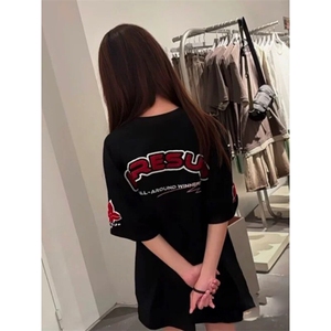 万针全刺绣工艺抖音得物高品质260克重磅纯棉双纱美式高街短袖T恤图片