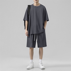 夏季冰丝休闲套装清爽舒适透气冰氧速干型一套TZ50特批65，男装休闲套装，星座718