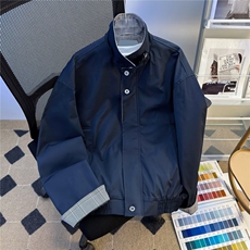 格纹拼接假两件棉服外套男女冬季保暖棒球服夹克翻领W6853-P65，男装夹克，星座412-3