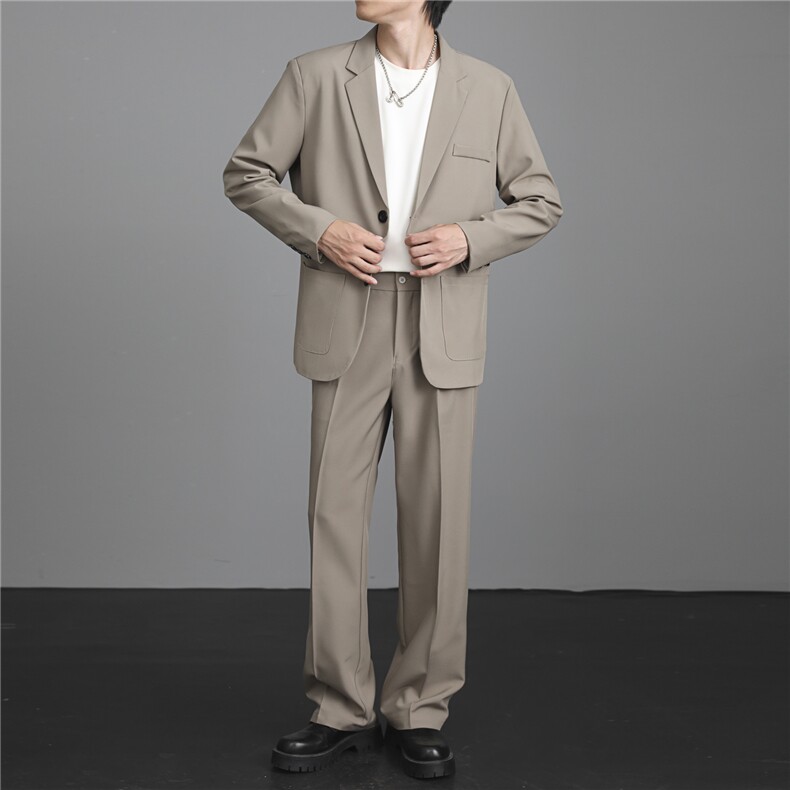 西服两件套装男春秋修身青年帅气男士休闲西装韩版小西服外套,男装西服,星座410-7