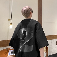 T2336特P25控39风夏季高品质麂皮绒印花T恤，男装T恤，电商B205