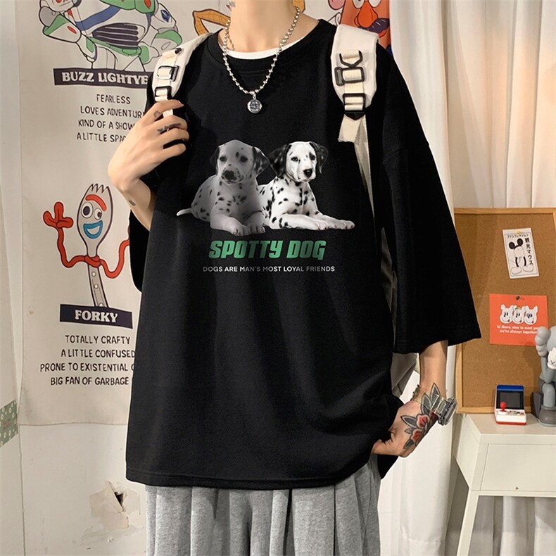 Q11263-P30春夏季七分袖t恤男大码五分袖男短袖中袖海报风,男装T恤,电商A040
