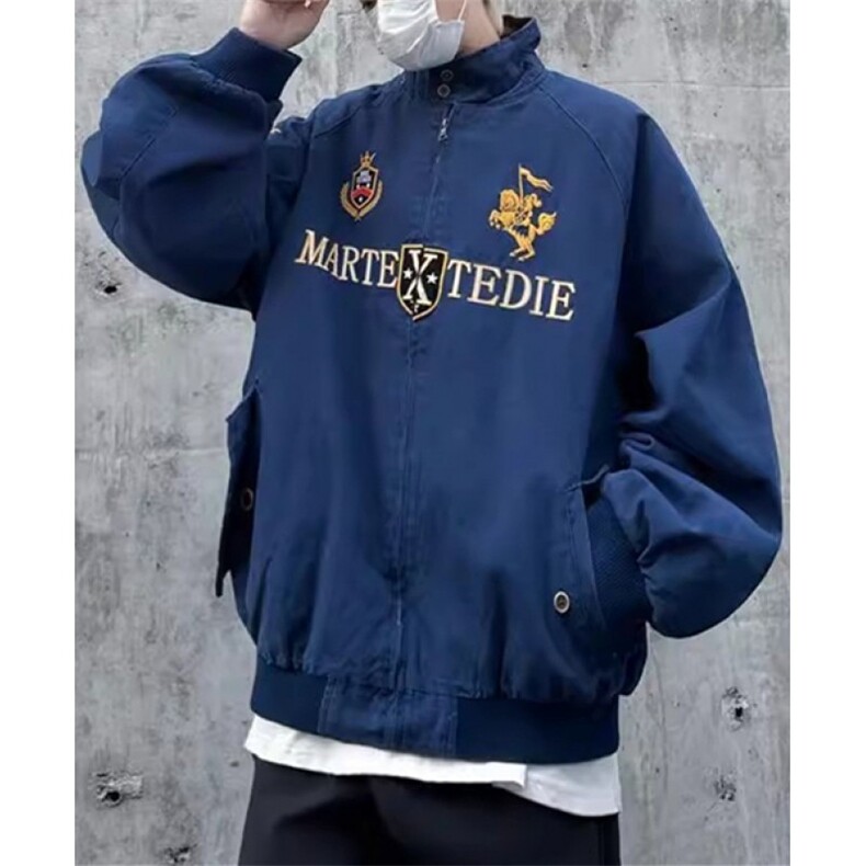 哈灵顿夹克男女做旧刺绣宽松撞色翻领工装外套JK9601,男装夹克,星座1116A（原606A-3）
