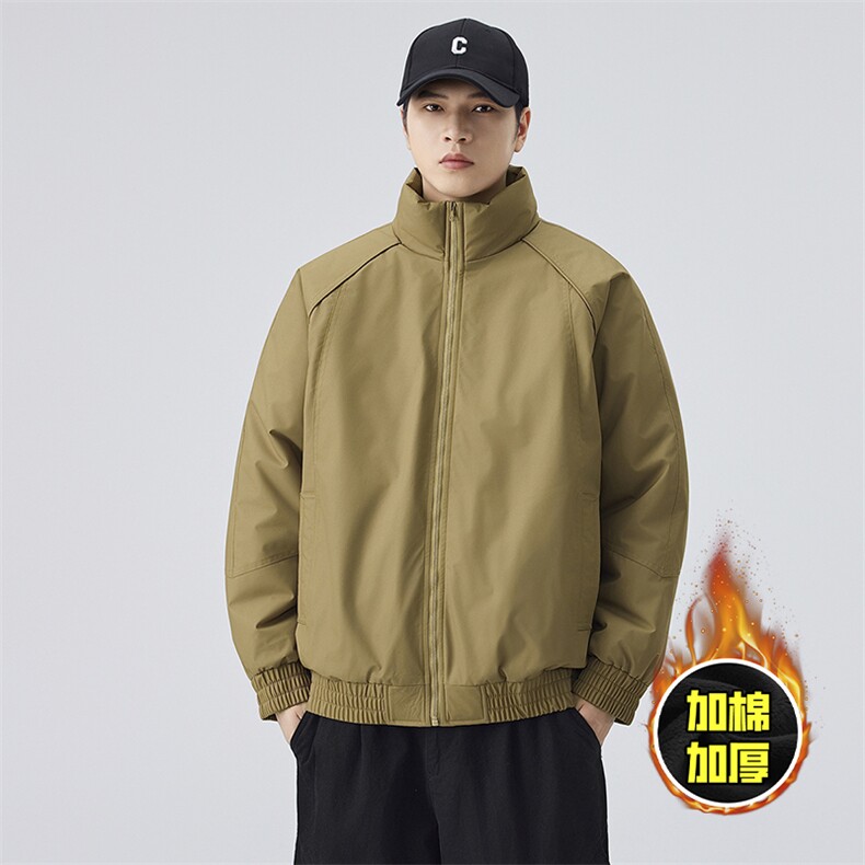 现货美式高街休闲棉衣夹克三防立领纯色户外工装加厚棉服外套,男装夹克,电商A486