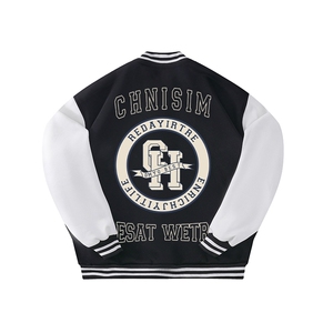抖音得物高品质全棉 380克潮立领棒球服开衫印花卫衣外套 ACM1203图片