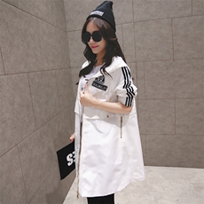 时尚百搭长款风衣外套女显瘦修身气质女装春季新款潮流单品，女装风衣，深水步