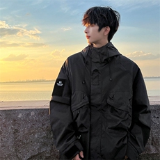 8XL-M特大码冲锋衣防水宽松工装风男夹克外套JK1306P90控118，男装夹克，电商D206-1