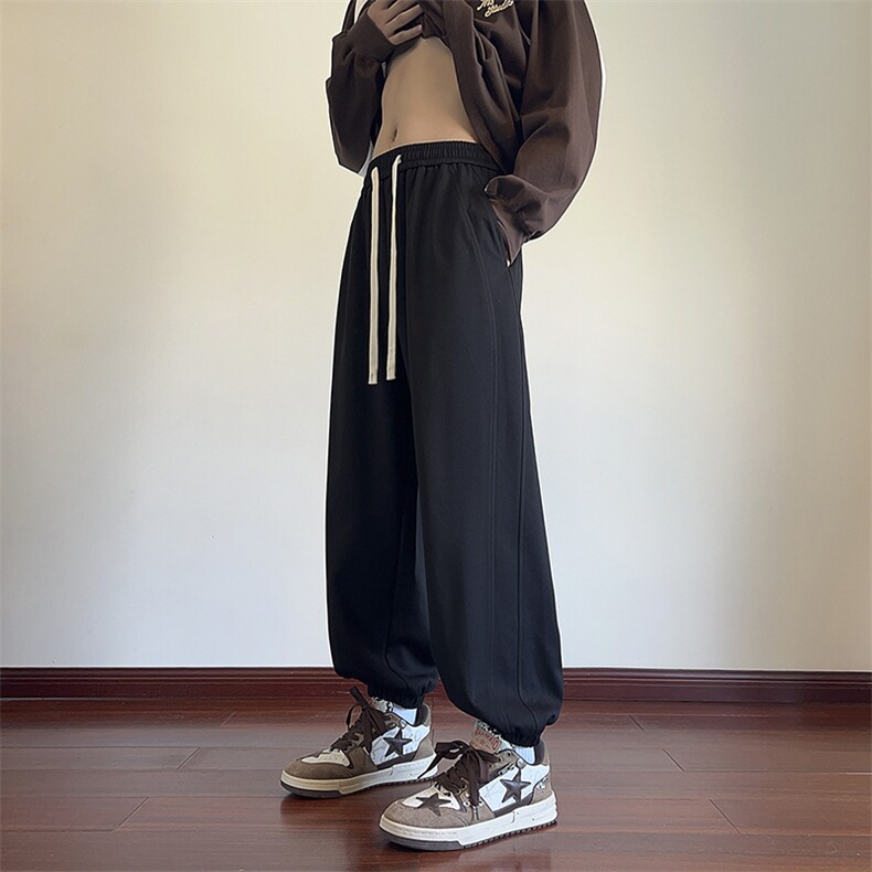 !815A-MK97962-P38特美式纯色菠萝格束脚休闲裤运动裤男,女装休闲裤,星座815A