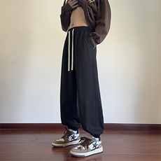 !815A-MK97962-P38特美式纯色菠萝格束脚休闲裤运动裤男，女装休闲裤，星座815A