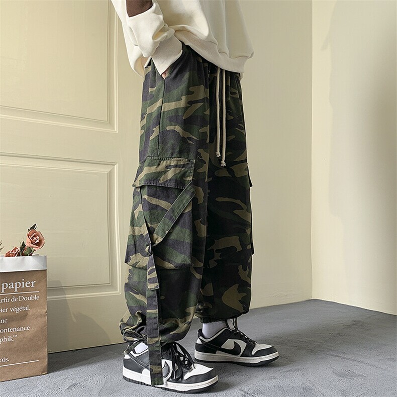 2025年春款复古hiphop嘻哈迷彩工装裤男潮牌休闲束脚裤K23936-P70,男装休闲裤,电商A001-1