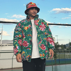 MY203男女休闲加厚保暖防寒棉衣外套棉服棉袄东北大花绿色团队潮，男装棉衣，星座115A(原星座507）