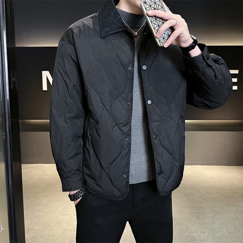 90新标2025冬季翻领简约休闲加厚保暖羽绒服外套X2519-P248,男装羽绒服,电商A413