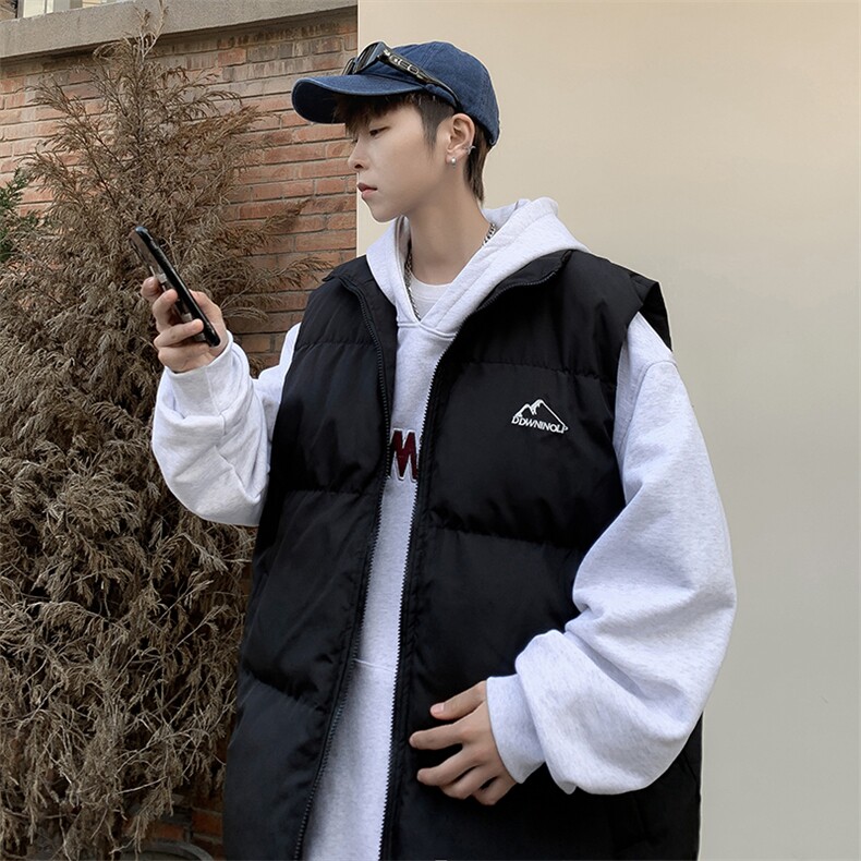 羽绒服马甲男秋冬潮牌加厚保暖背心高街立领情侣衣W6528-P55,男装棉衣,星座512-3