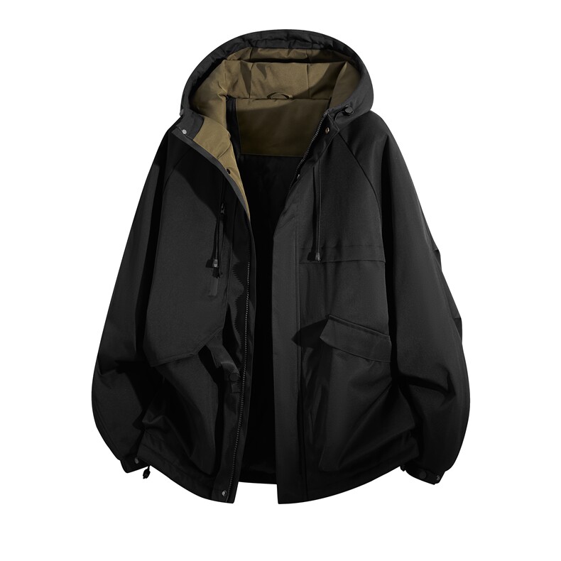 现货5W件冬季三防美式boxy解构连帽雪山冲锋衣棉衣男女棉服厚外套，男装夹克，电商A443