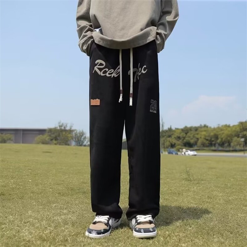 美式高街hiphop绿色休闲裤男秋季新款鹿皮绒发泡裤D5253P35,男装休闲裤,星座1116-2