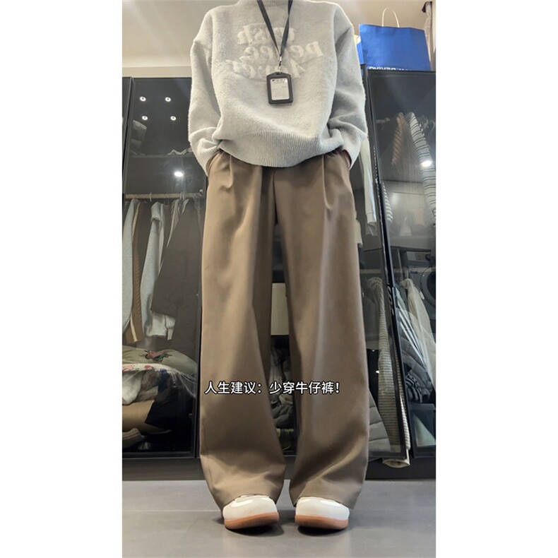春季2026垂感西裤男老钱风薄长裤打褶休闲裤C62184-TP3568,男装西裤,电商A102