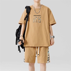 青少年夏季2025短T短裤一套潮牌帅气休闲套装XZ301b-2-TZ16TP38，男装T恤，星座301B-2（原A443-1）