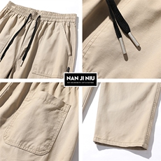 日系纯棉工装裤男夏季薄款休闲裤九分裤长裤217-2-HK23849-P48，男装工装外套，星座217-2