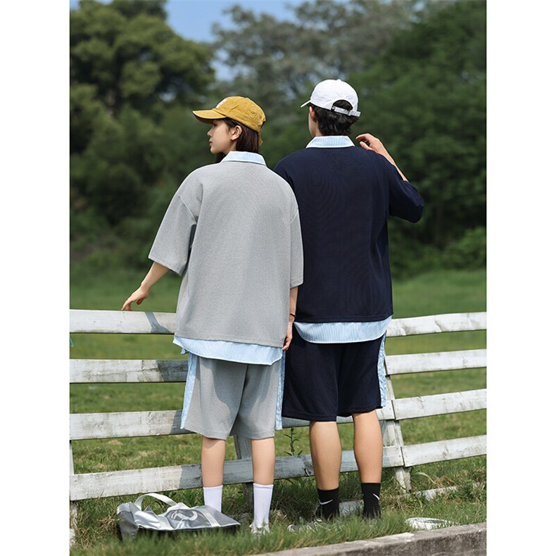 2025夏季新款假两件短袖POLO衫潮牌休闲套装男-A2119TP50控78,男装Polo衫,电商B241