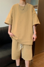 新款夏季短袖T恤套装港风吸汗凉爽宽松休闲潮流男装TZ5908P70，男装休闲套装，电商A086