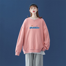 中性风春装情侣款女生字母印花宽松圆领卫衣W101P40控58，男装卫衣，A247A