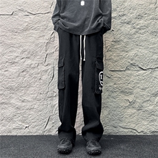k1046-p55-控78M-5XL港风高阶黑暗宽松牛仔裤，男装牛仔裤，星座116