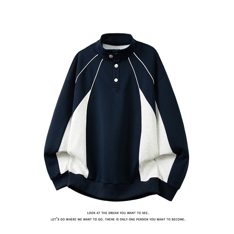 秋季设计感美式休闲男女宽松休闲百搭高级感卫衣W4695-特价P44，男装休闲裤，电商A007