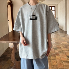 抖音得物二开现货220克夏装重磅美式高街宽松短袖t恤MT165，男装T恤，电商A486-1