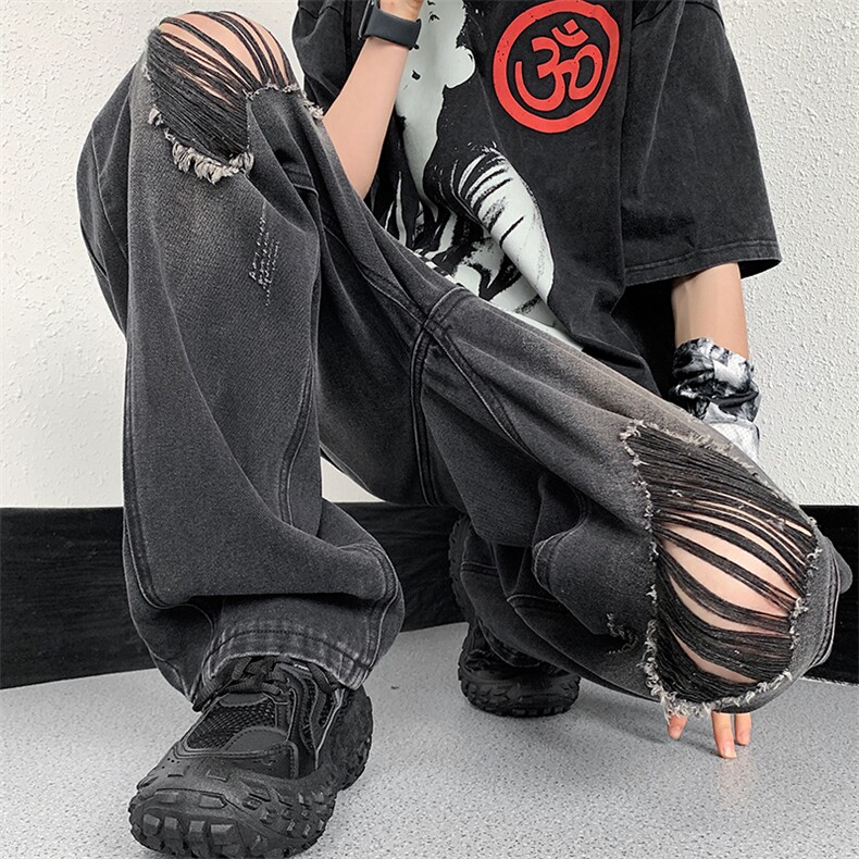 2023美式ins高街暗黑小众破洞牛仔裤313A-1-NZ031-P55控68,男装牛仔裤,星座808A-1