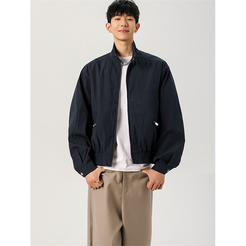 JK006-P65控118秋季老钱风复古宽松外套男cleanfit立领短款夹克,男装夹克,电商A058-1（原电商C417）