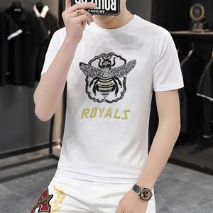 2021夏季男士潮流重工高品质刺绣烫钻短袖t恤电商A158-T918图片