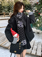 灰色小香风毛呢羽绒服半身裙套装，女装套装/套裙，纯色衣恋