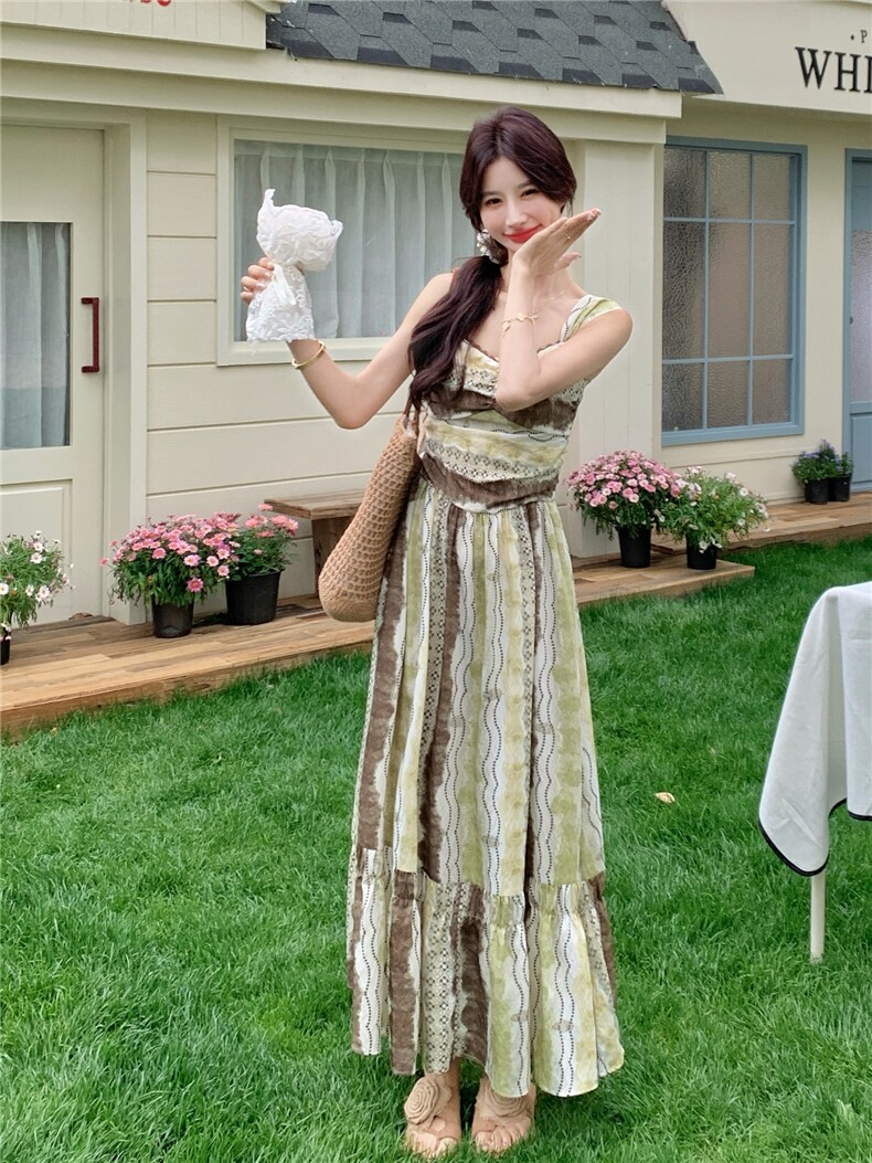 欧货度假风复古连衣裙女2026夏季流行单品新款长裙大方得体的裙子,女装连衣裙,艾米莉亚