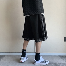 腰果花短裤男夏季外穿假两件五分裤ins潮流排扣裤子宽松D151-P28，男装休闲裤，星座1008