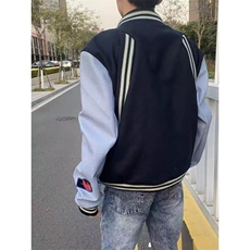 【现货】DW635-P75刺绣章仔棒球服男女撞色拼接短款夹克有量可谈，男装夹克，星座603-2