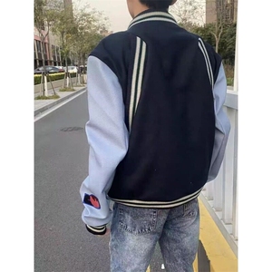 【现货】DW635-P75刺绣章仔棒球服男女撞色拼接短款夹克 有量可谈图片